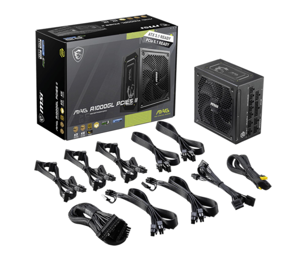 MSI A1000GL II 1000W 80 Plus Gold ATX 3.1 - 1363278 - zdjęcie 5
